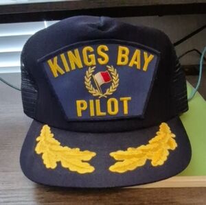 Nautical Pilot Hat in Navy and Gold